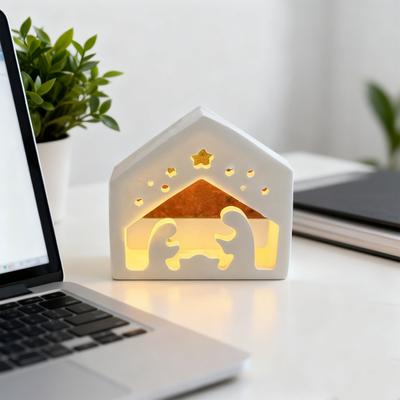 Christmas Nativity Lamp Silicone Mold DIY Handmade Birth of Jesus Scene Ornament Crafts Mold Gypsum Cement Epoxy Resin Casting Mold