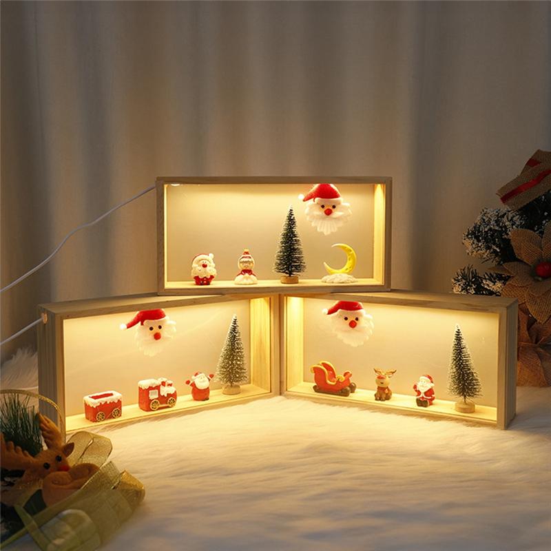 M-Modern-Christmas Night Light Stand, LED Santa Claus, Decorations, Presentation Stand, Mini Christmas Tree Decoration Stand