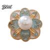 Decorative Lapel Pin Women Brooch Imitation Pearls Enamel Glaze Flower