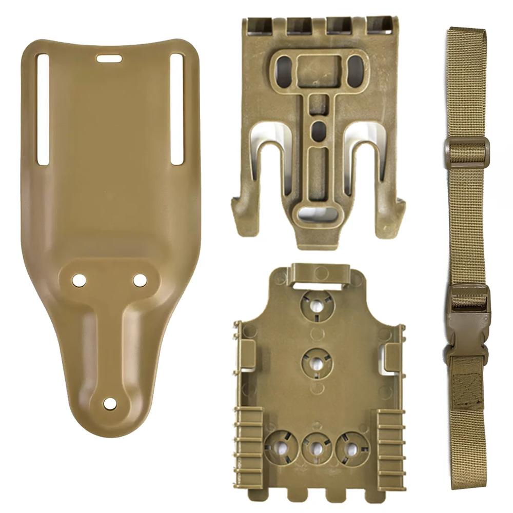 Locking System Kit Included QLS Fork and Plate with Thigh Elastic Strap Low-Ride UBL Universal Belt Loop for Duty Belt Holster
