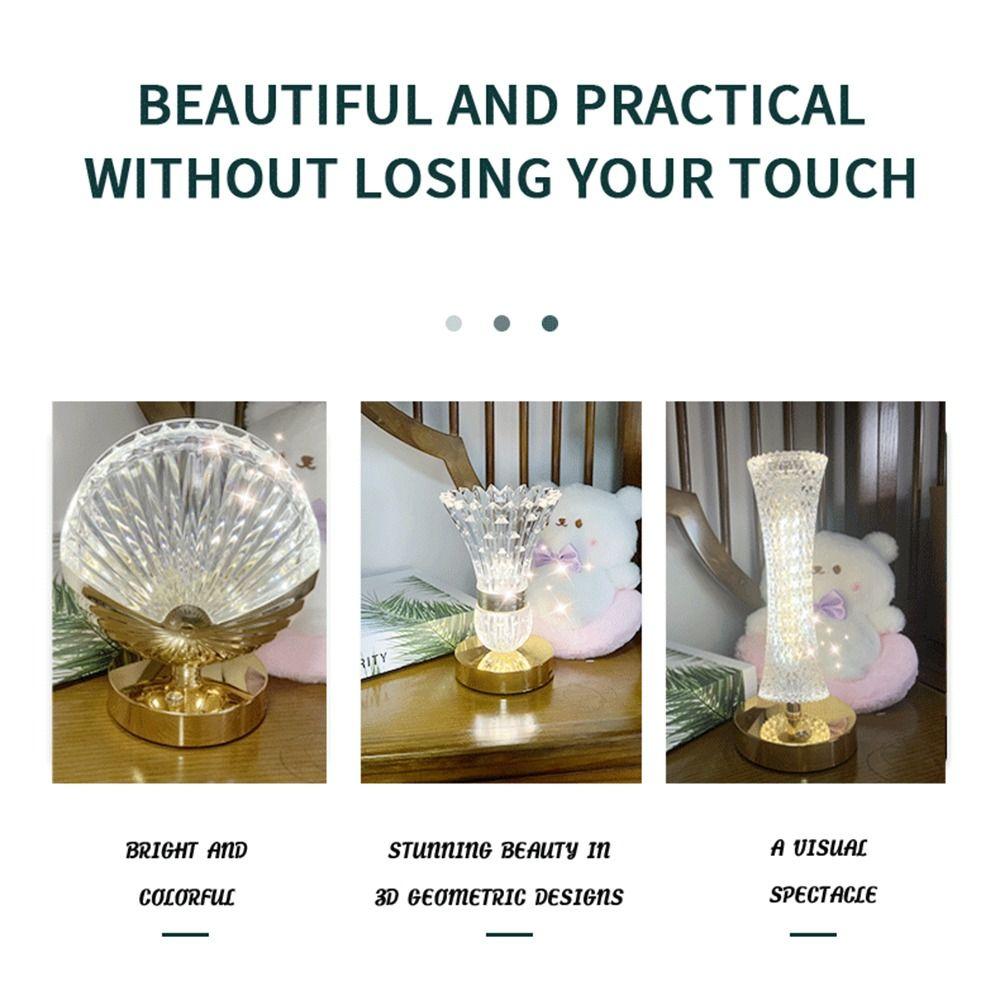 Dimmable Crystal Table Lamp Touch Control Soft Lights Acrylic Night Light Ornaments Adjustable Atmosphere Light Home Decor