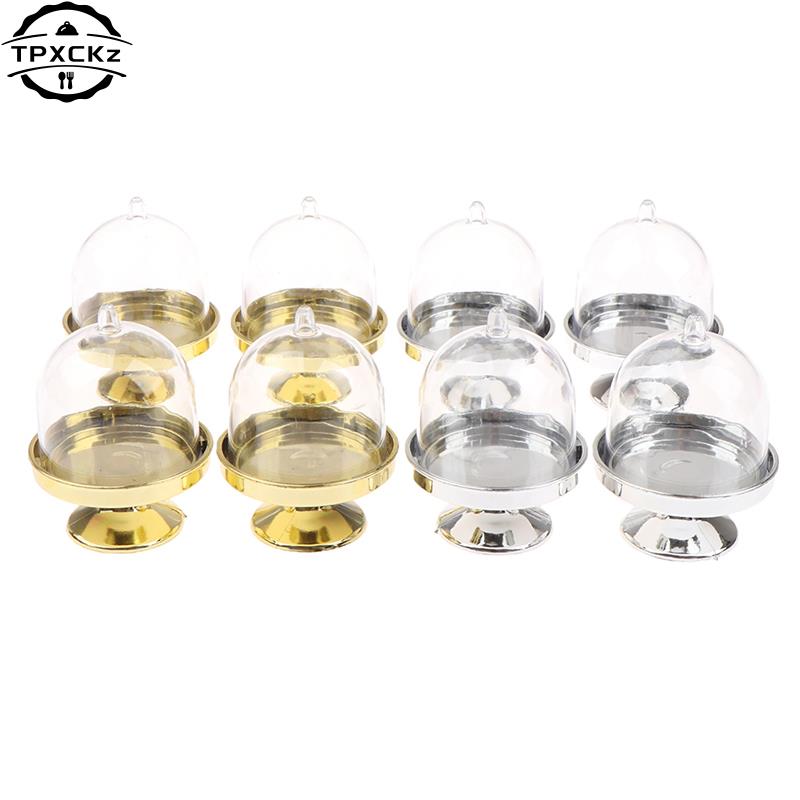 Clear Mini Candy Dessert Holder Cupcake Display Stand Tray Wedding Plastic Gift Box For Guest Birthday Party Decor Baby Shower