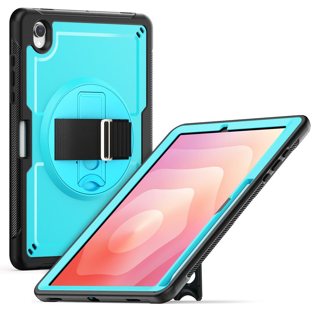 For Samsung Galaxy Tab S11 Case Hand Strap Kickstand PC + TPU Tablet Cover with Pencil Holder