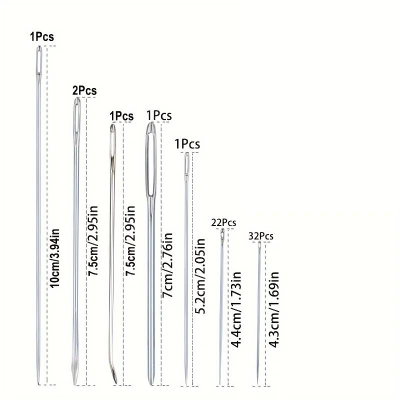 Ensemble d'Aiguilles à Coudre à la Main en Acier Inoxydable Robuste avec Aiguilles à Broder à Œillet Large - Tailles Assorties pour Travail à l'Aiguille, Couture