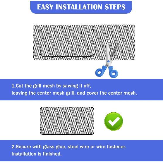 Trimmable Car Grill Mesh,Aluminum Alloy Automotive Grilles,Universal Mesh Grill Ert Fits For Front Bumper Hood Air Vents Spoiler Automotive Exterior