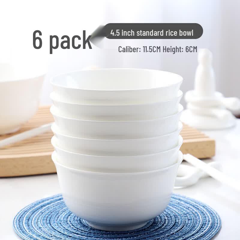 Simple White Bone China Dining Bowl
