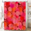 Modern Bathroom Decor: Bold Red Orange Circle Shower Curtain With Vibrant Blurred Light Design For Bathrooms