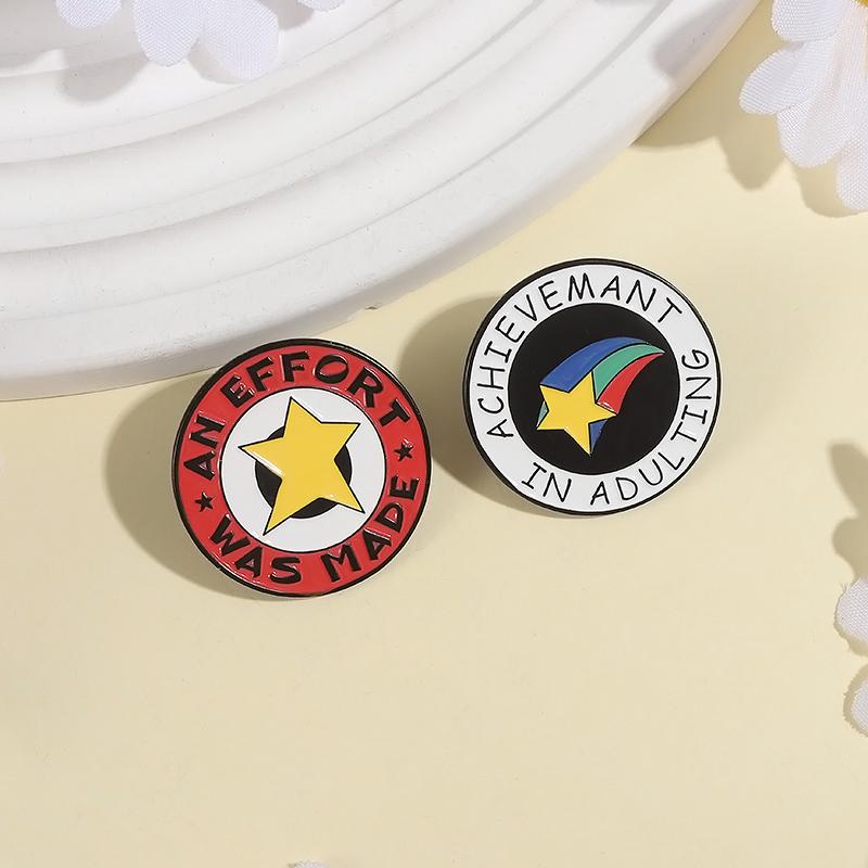 An Effort Was Made Enamel Pin Custom Quote Achievemant In Adulting Rainbow Star Brooch Lapel Badge Jewelry Gift For Friends