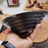 Vintage Copper Bowl,Handcrafted Thread Texture Picnic Soup 19 cm Bowl,For Home Portable Thickened Copper Fruit Plate Tableware