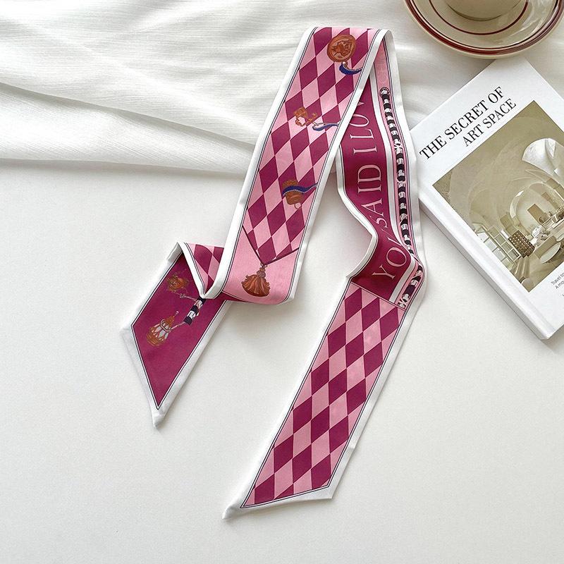 New Luxury Brand Model Small Silk Scarf Women Hair Band Bag Handbag Handle Ribbon Scarf Band Neck Scarves Neckerchief