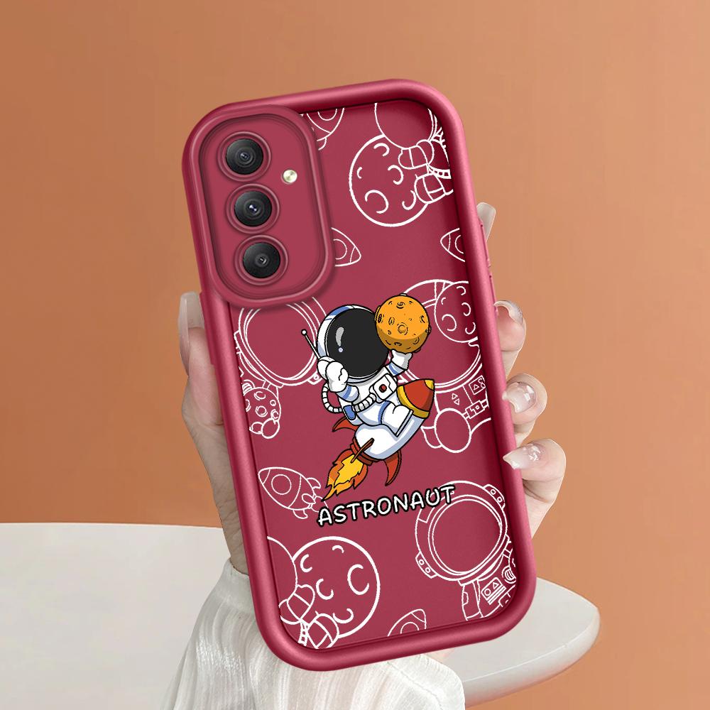 

Мягкий силиконовый квадратный чехол с рисунком лестницы для телефона, полное покрытие, противоударный защитный резиновый чехол для камеры для Samsung Samsung F04 темно-красного