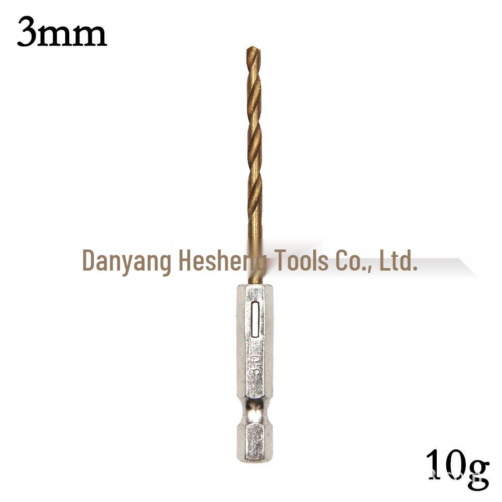 13PC Hexagonal Handle Titanium-Plated Twist Drill Bit Set (1.5-6.5mm) for Electric Drills and Screwdrivers