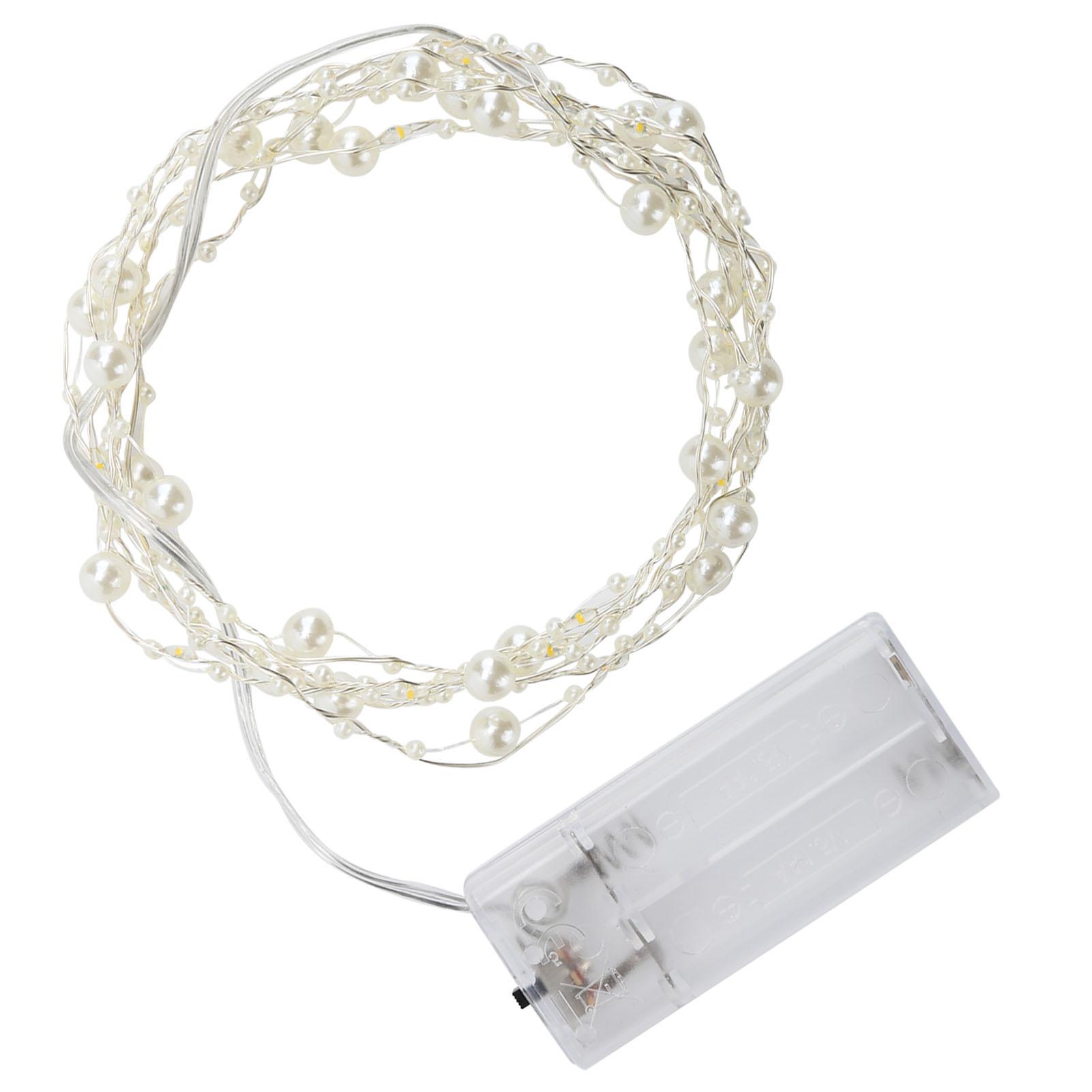 

String LED Imitation Pearl Lights Wire Fairy Lights for Furniture Bed Window Stairs