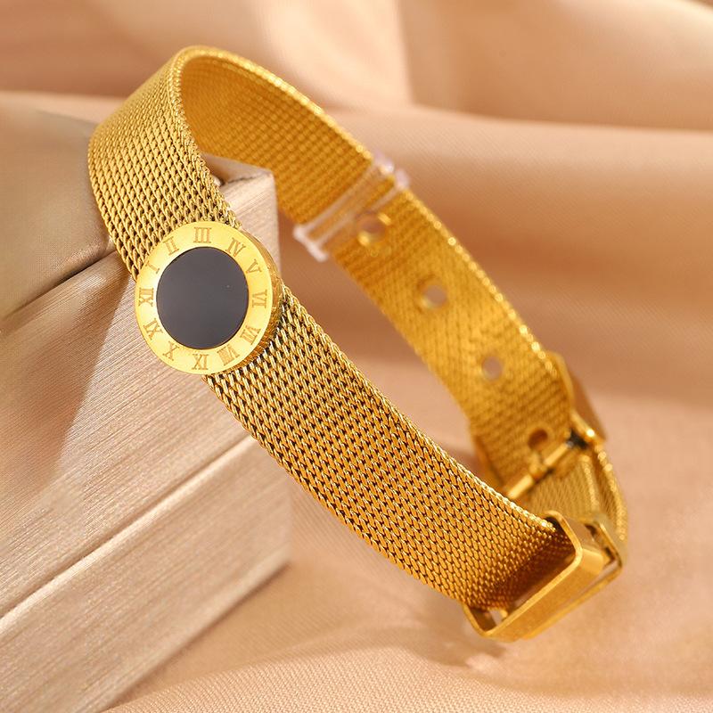 Luxurious Sporty Dial Decorative Stainless Steel Bracelets Suitable For Women To Wear Fashionable Zircon For Summer Travel