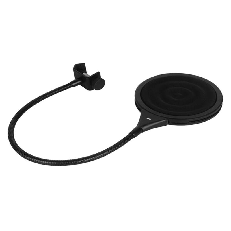 Professional Microphone Popping Filter Blowout Prevention Net With Double Layer Metal Mesh for Studio Recording