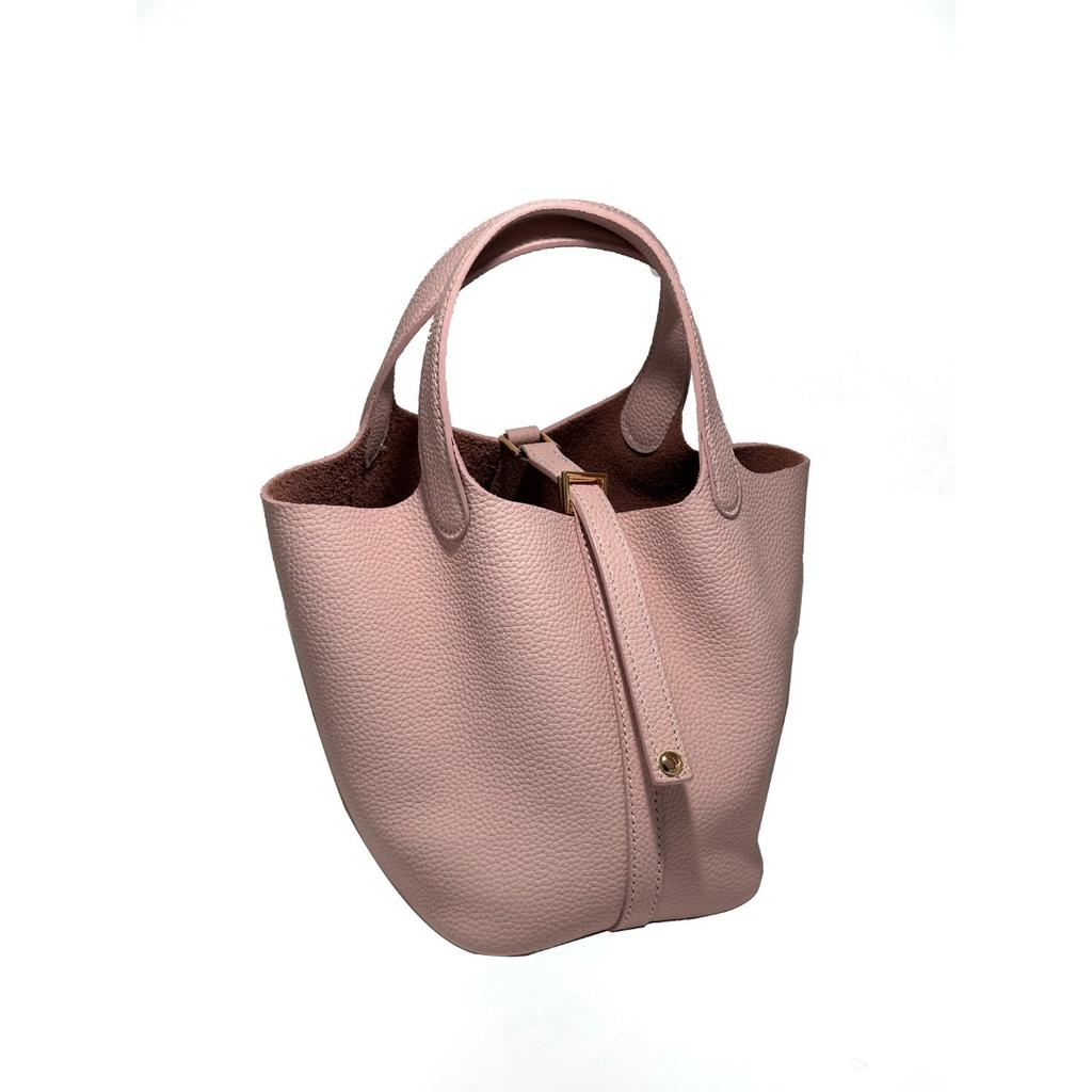 2025 Popular Bag Women's First Layer Cowhide Vegetable Basket Bag Versatile Bucket Bag Genuine Leather Women's Bag High-end Handbag