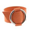 Kvinnemote sirkulær ring sjarmarmbånd bred fløyel flerfarget armbånd stor sirkel mansjett vintage klubbsmykker flanell justerbar armring