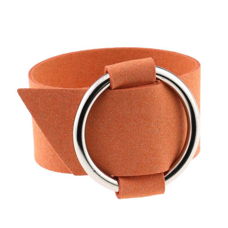 Kvinnemote sirkulær ring sjarmarmbånd bred fløyel flerfarget armbånd stor sirkel mansjett vintage klubbsmykker flanell justerbar armring