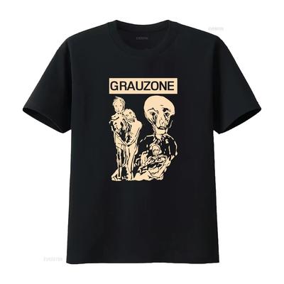Nouveau t-shirt vintage rare Grauzone Band Réimpression Vintage Coton Noir Lavé Unisexe Extensible Mode Graphique