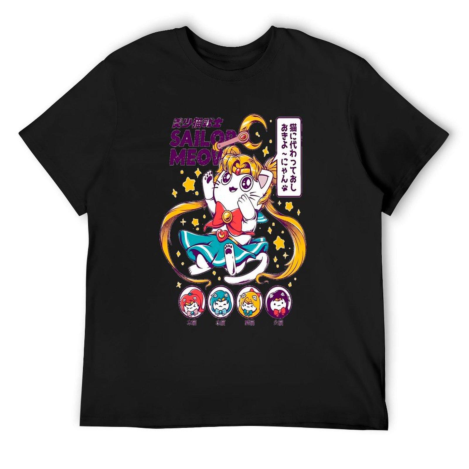 

sailor meow \t T-Shirt cheap stuff plus size clothes cotton t shirt men 4XL
