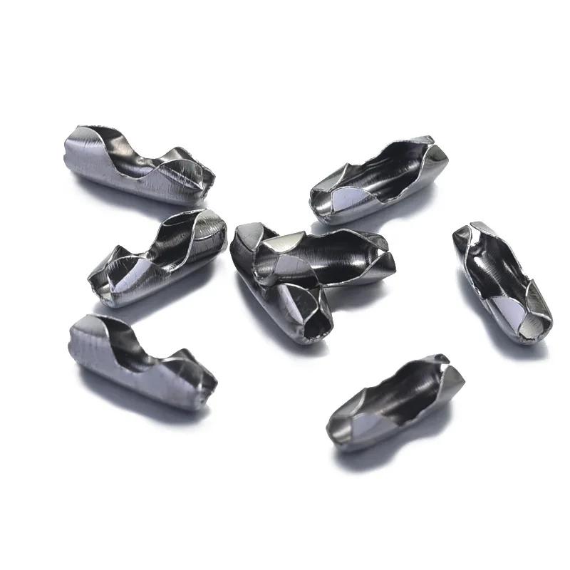 100/200pcs Metal Ball Chain Connectors Clasps 1.5/2.0/2.4/3.2mm for DIY Bracelet Necklace Tag Bead Chain Jewelry Making Supplies