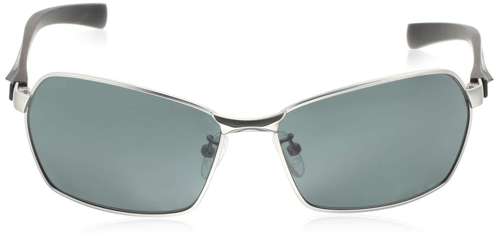 SHIMANO HG-065P Polarized Fishing Sunglasses, Water-Repellent Metal Fishing Glasses, PC Gloss Silver & Transparent Brown Smoke