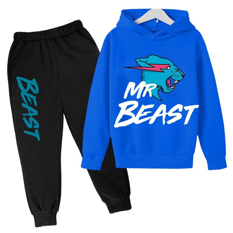 Trendiges Mr. Beast Cartoon Hoodie-Set für Jungen und Mädchen – bequem und stylisch