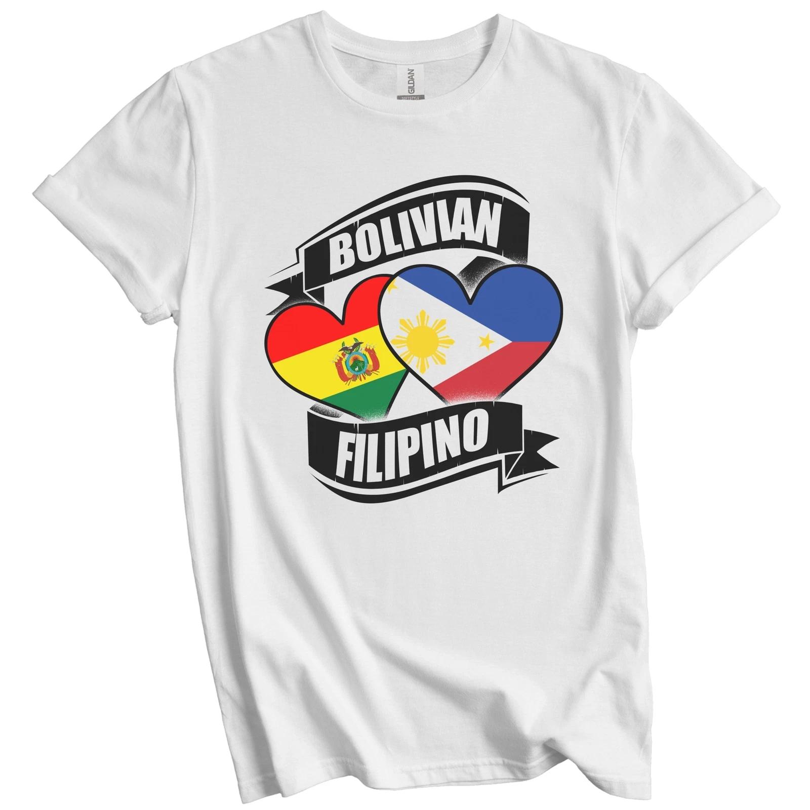 Bolivian Filipino Hearts Bolivia Philippines Flags T-Shirt XL