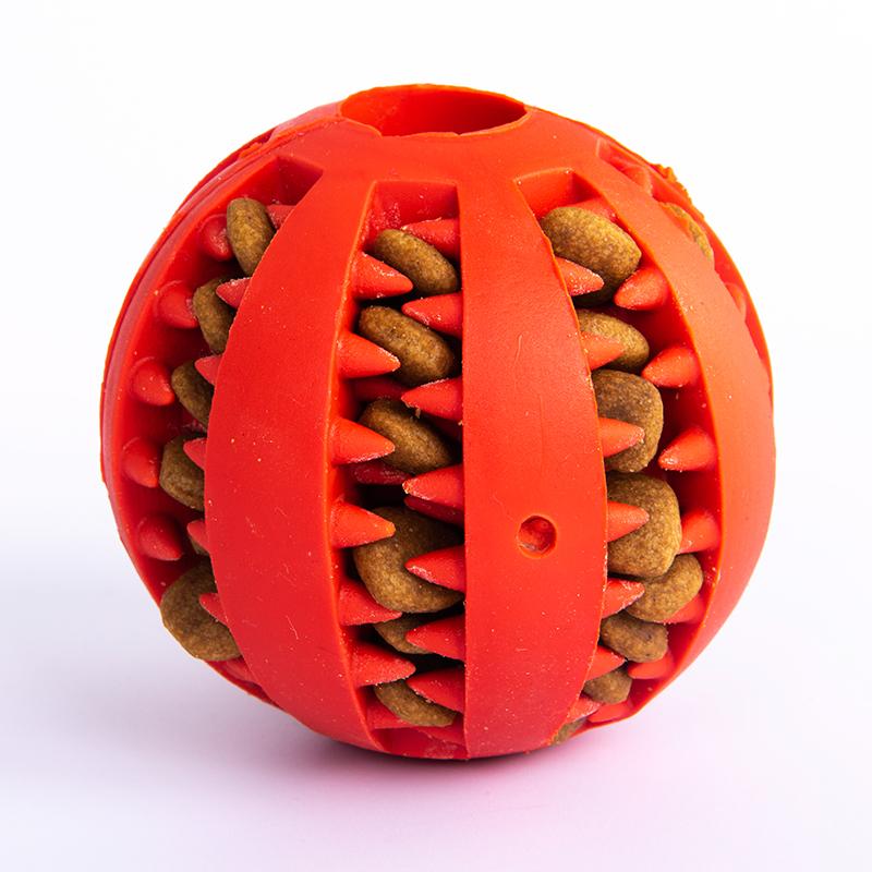 Hot Selling Indestructible Rubber Round Pet Toy Teeth Cleaning Pet Food Ball Chewing Feeder (Red,100 g&7*7cm) красный