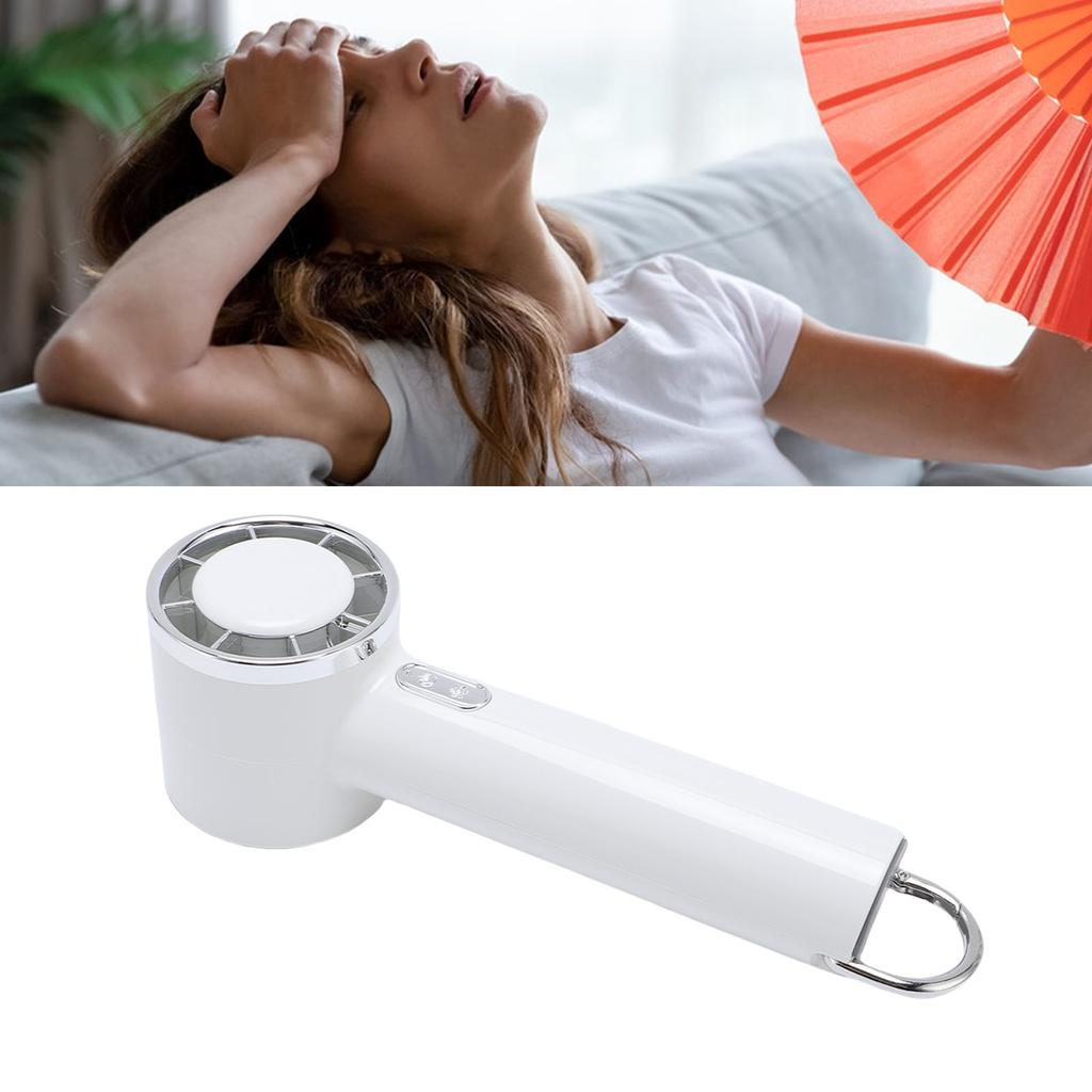 Handventilator Tragbar 5 Geschwindigkeiten Starker Wind 1200mAh Leistungsstarker Tischventilator mit Aufhängeschnalle für Outdoor
