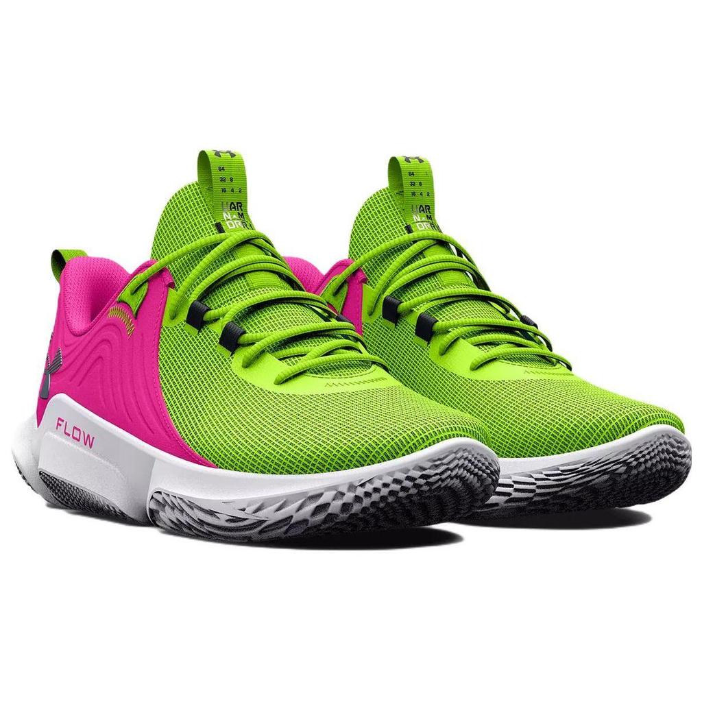 Under Armour Unisex Flow FUTR X 2 Basketball Shoes Lime Surge/Rebel Pink 3026288-300