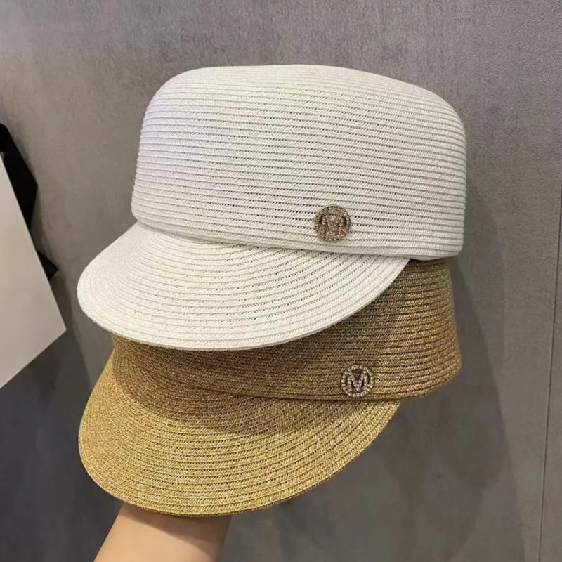 New Designer Letter Straw Sun Hats Women Panama Equestrian Hat Outdoor Travel Beach Hat Female Breathable Visor Baseball Caps