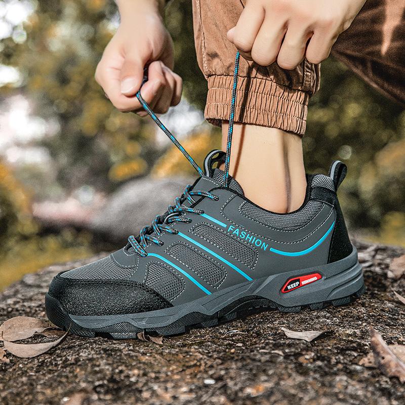 Hiking Shoes Men Anti-slip Low-top Outdoor Sports Shoes Men Lace-up Comfortable Soft Breathable Casual Sneakers Shoes Men