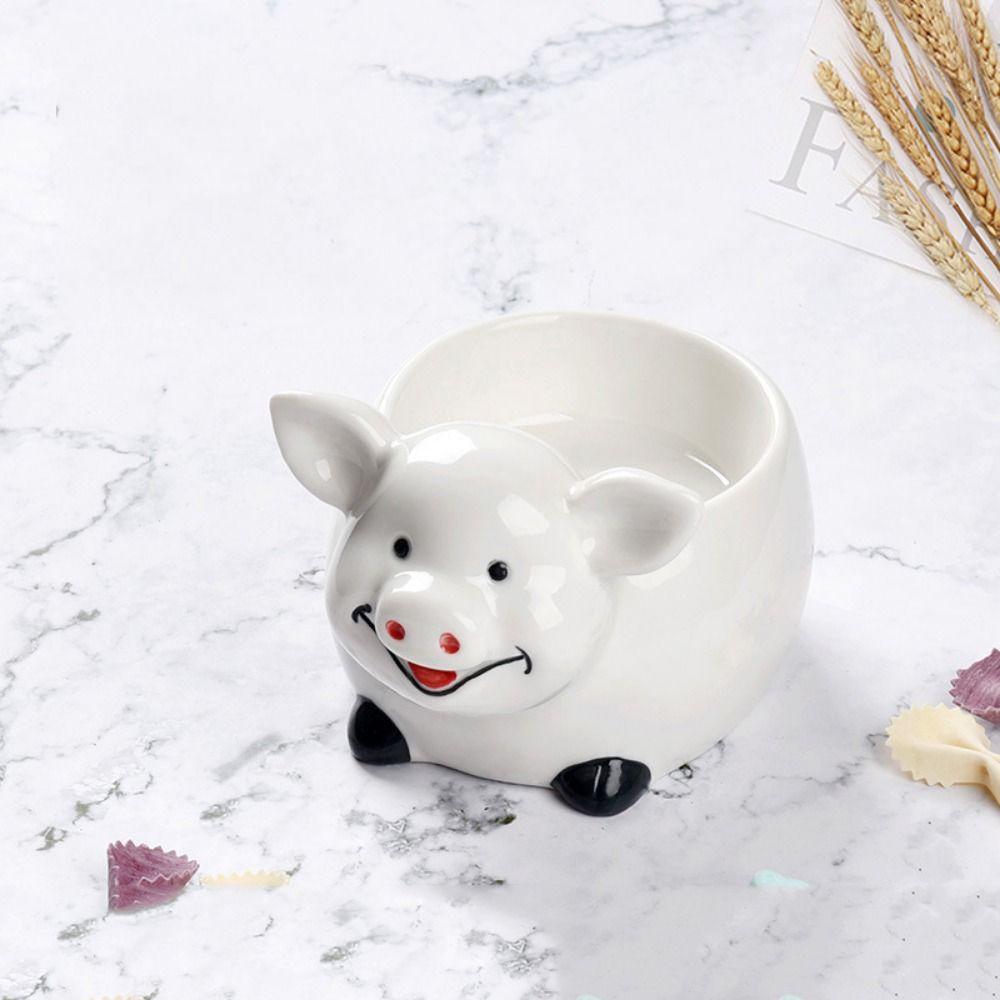 Heat-resistant Animal Ceramic Bowl Anti-slip Bottom Cute Appetizer Plates  New Year