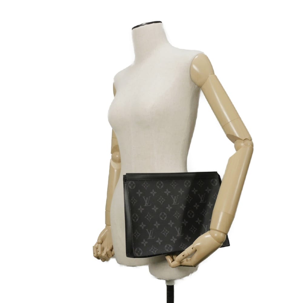 Used Voyage MM Pochette M61692 7931 Current Business Bag RFID IC Monogram Eclipse Noir Men's 12564 from Japan AUTHENTIC