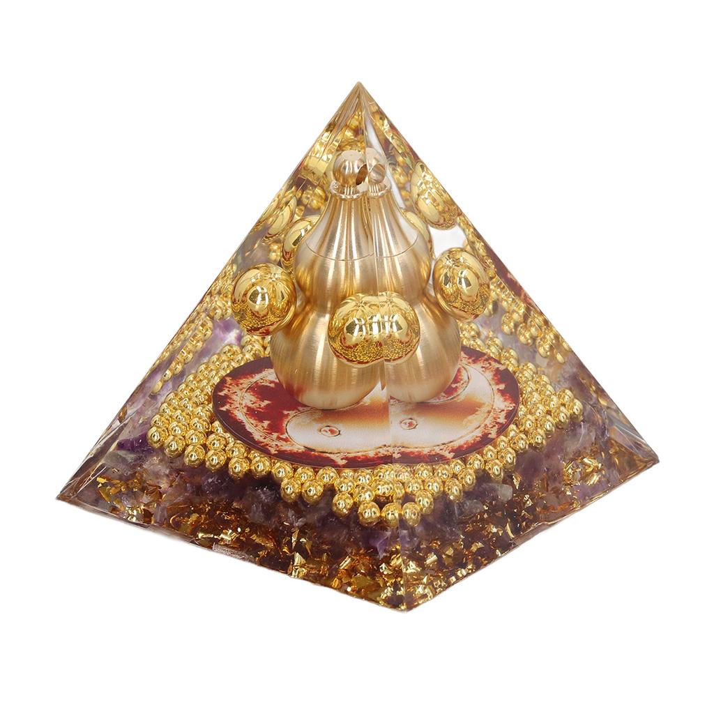 Crystal Pyramid Healing Balance Energy Hand Crafted Tabletop Pyramid Decoration for Home Office