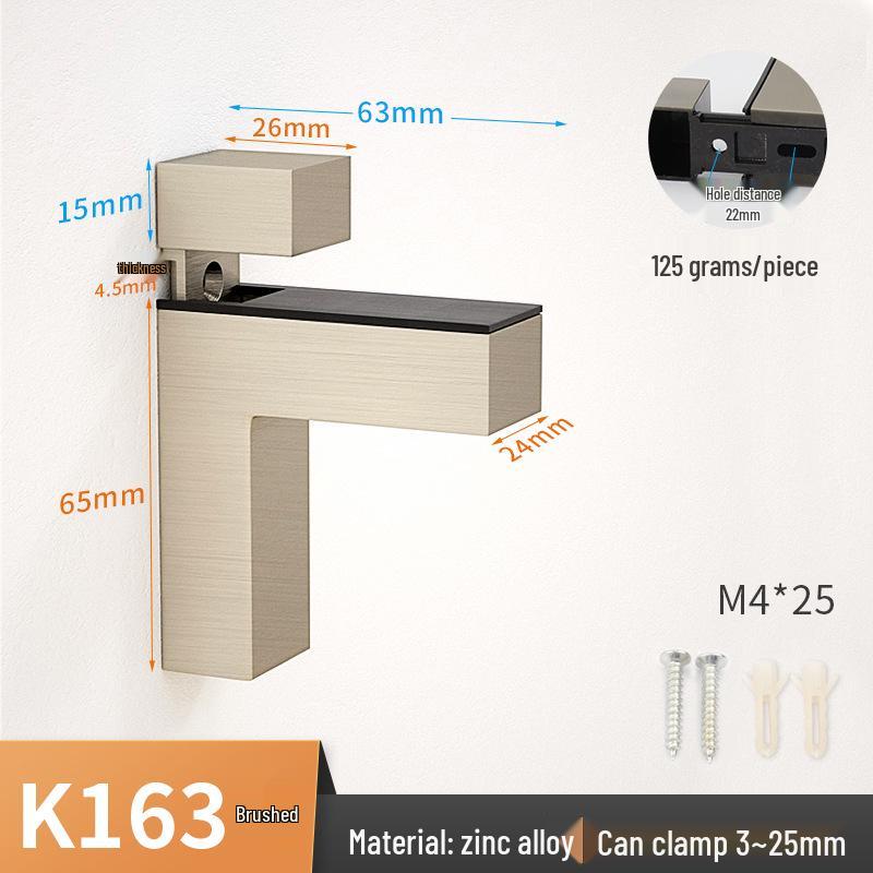 Adjustable Zinc Alloy Glass and Wood Shelf Clamp Bracket