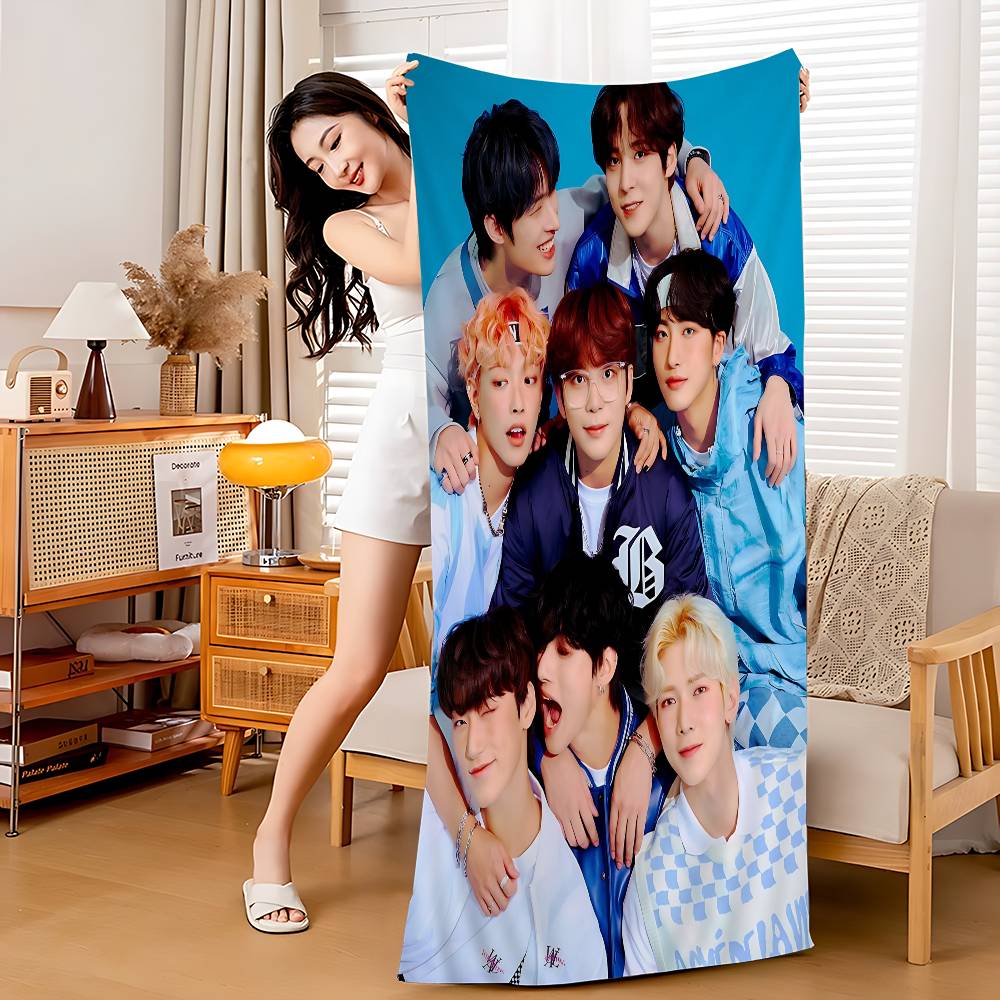 Kpop Group A-Ateez Beach Towel Colorful Bath Towels for Girl Microfiber Quick Dry Custom Sand Free Beach Yoga Spa Gym Pool