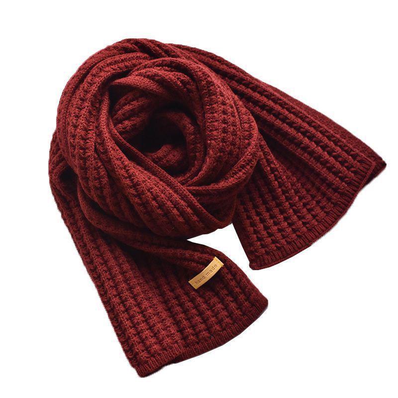 Korean Style Knitted Wool Scarf: Unisex, Warm, Versatile, Cute, Autumn & Winter Accessory