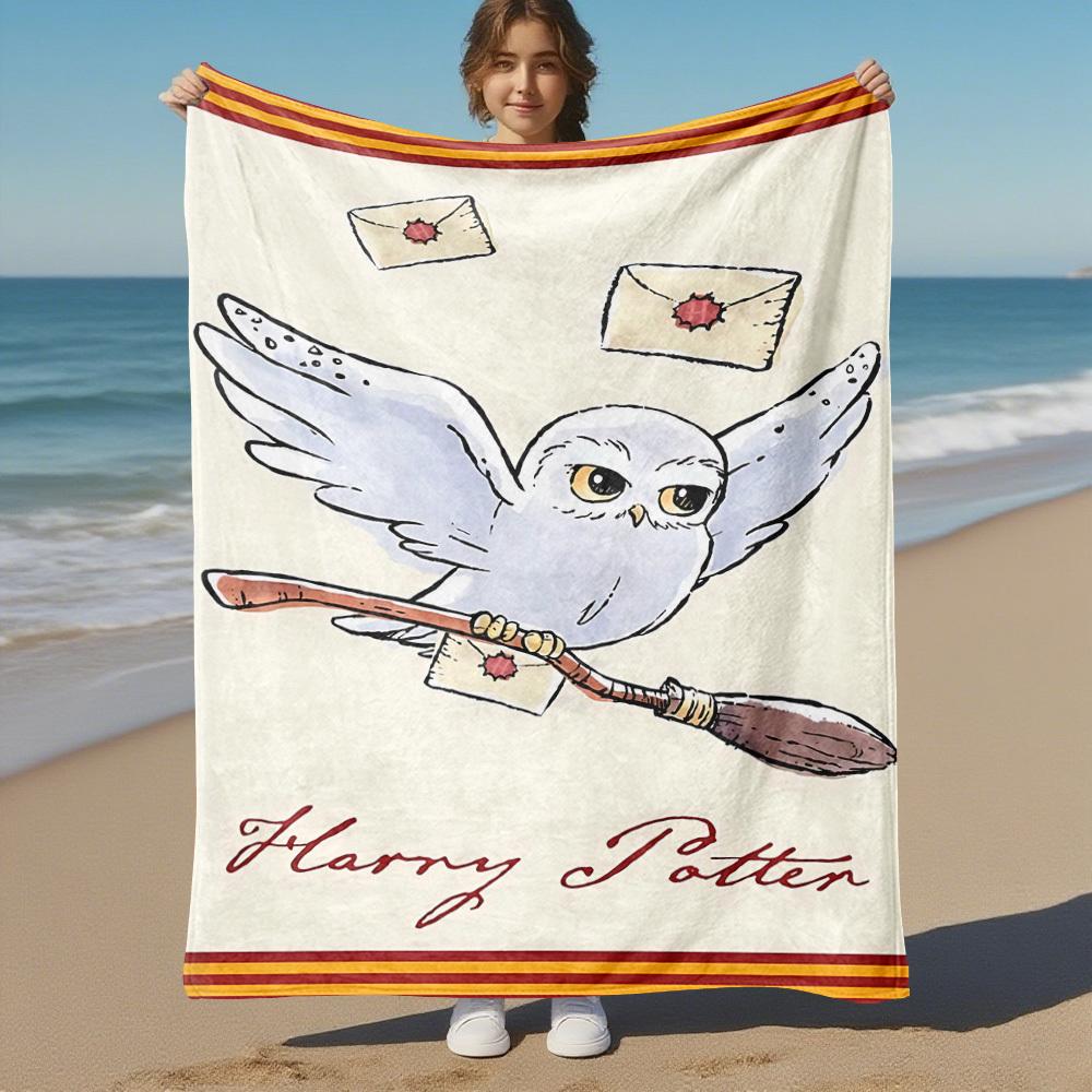 1 Stück Harry Potter, Eule, Umschlag Outdoor Flanell Überwurfdecke Ganzjahres Weiche Wärme, Heimdekoration 1031172