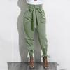 Women Long Harem Pants Comfy Elastic High Waisted OL Style Pencil Trousers 4 Colors
