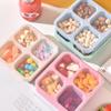 4 Stück/Set Mehrfarbige Snackbehälter 4 Fächer Lebensmittelaufbewahrungsbehälter Obst-Lunchbox für die Arbeit