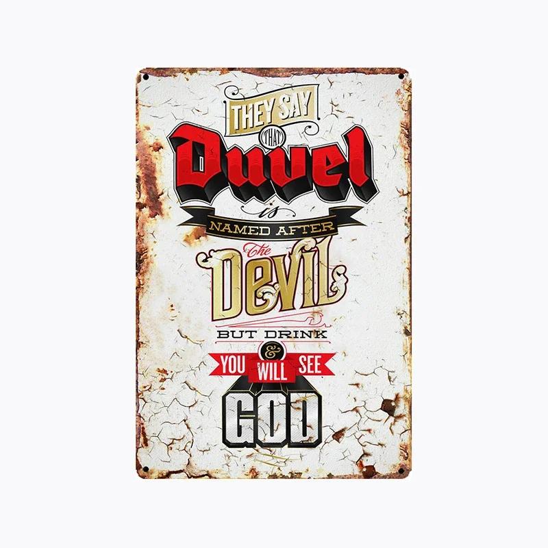 [Mike86] duvel belgium bier metall zinn zeichen wand plakette retro wein plakat malerei pub dekoration LTA-2032 20*30 cm