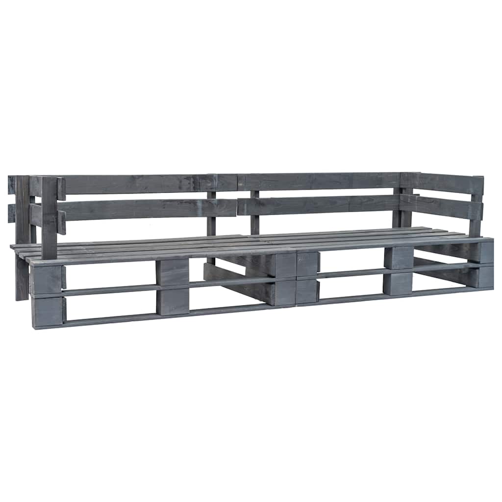 vidaXL Garten-Palettensofa 2-Sitzer Grau Holz