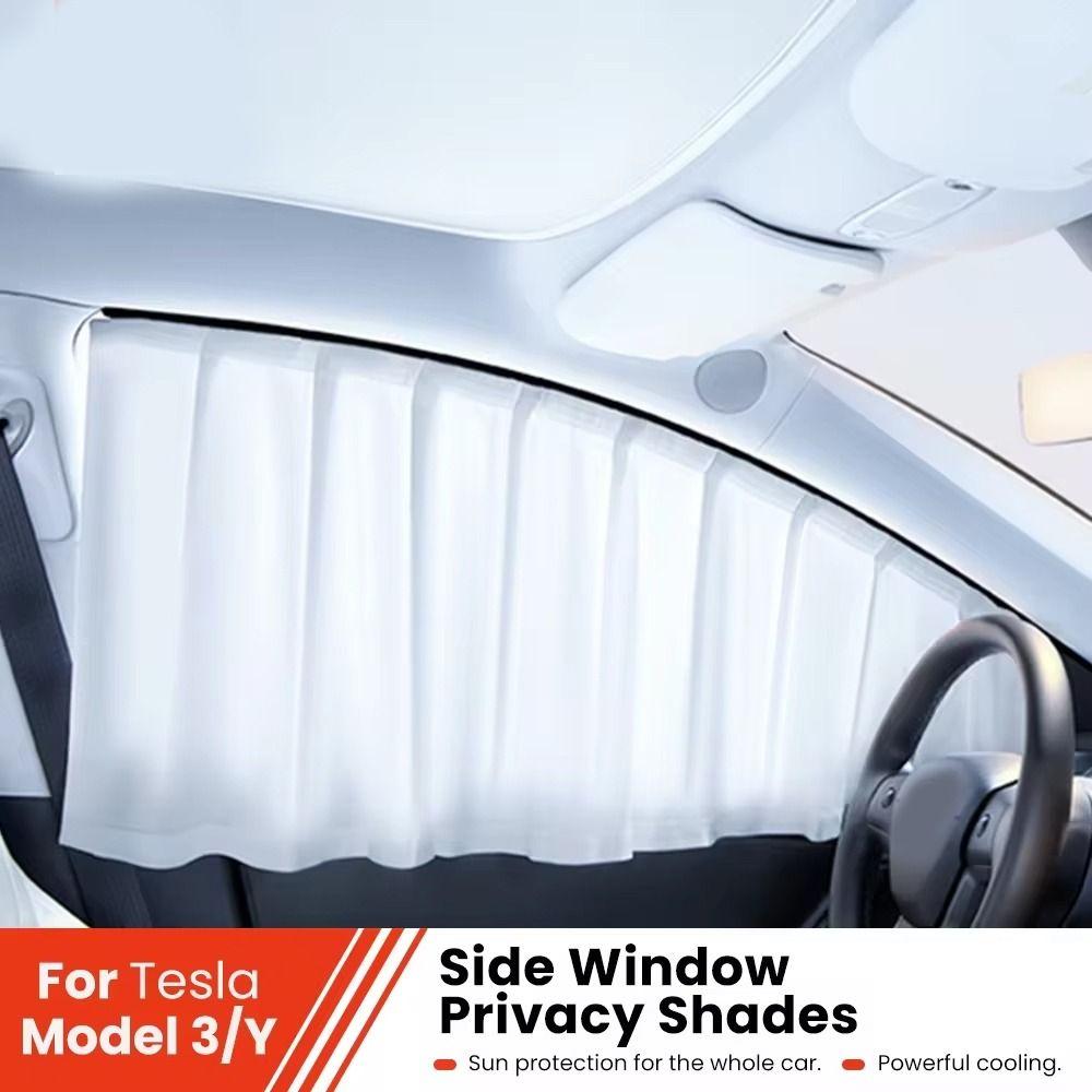 

4pcs Seamless Design Car Window Shade Car Sun Protection for Tesla Model 3 Y Car Accessories model 3 чорний