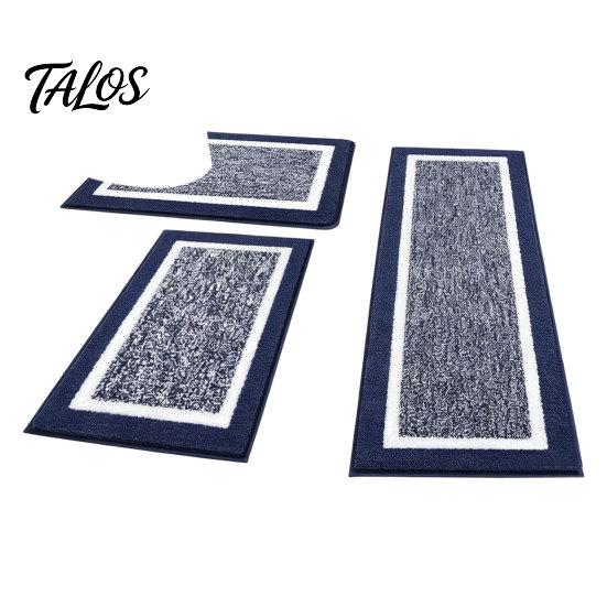 Set da 3pz Tappetini da Bagno, Tappeti da Bagno Altamente Assorbenti Antiscivolo, Tappetini Morbidi Lavabili per Lavandino del Bagno, WC, Vasca da Bagno