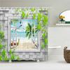3D Waterproof Fabric Polyester Shower Curtains landscape Outside the Window Bathroom Curtains With Hooks Bathtub Decor Screen