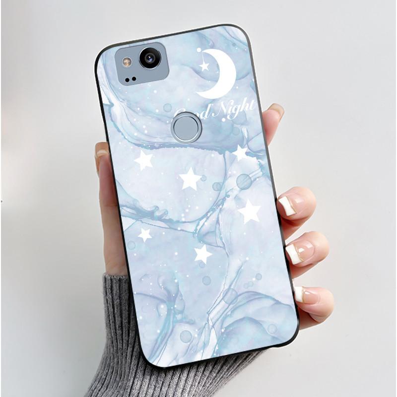 Cute Case For Google Pixel 2 / Pixel 2XL Printing Shell Pixel 1 XL Pixel1 Protective Cover Soft Silicone Cartoon Black Casing