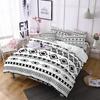 Bedding Four-Piece Digital Printing Black And White Lines Ethnic Style Grinding Three-Piece Set