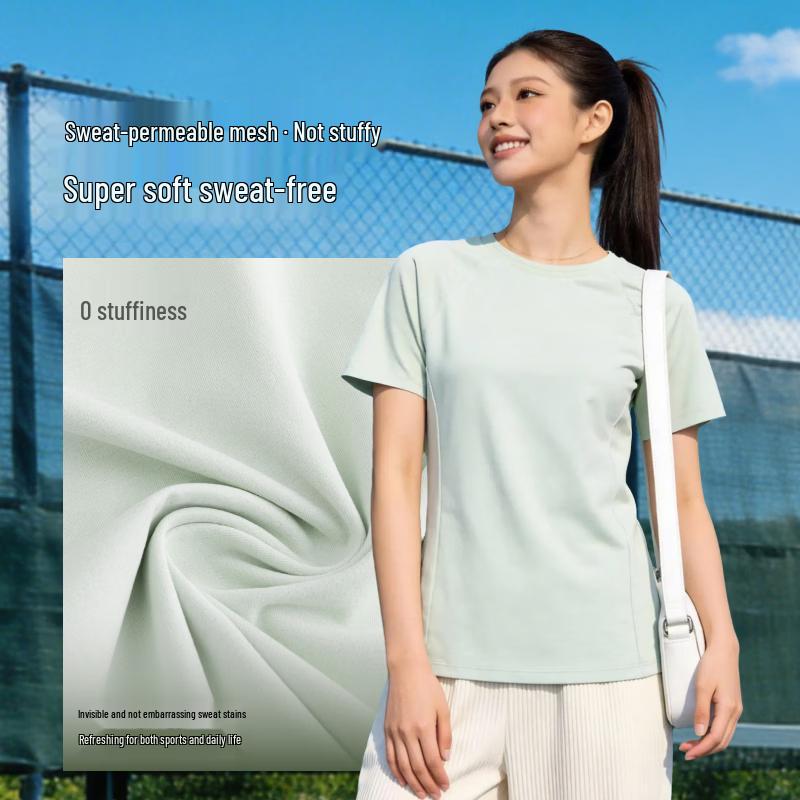 JD FASHION Women's Breathable Quick-Dry Round-Neck T-Shirt